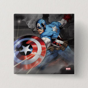 Macaron Carré 5 Cm Captain America Déviant l'Attaque