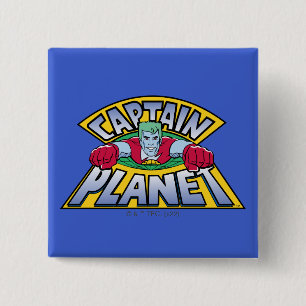 Macaron Carré 5 Cm Captain Planet Logo