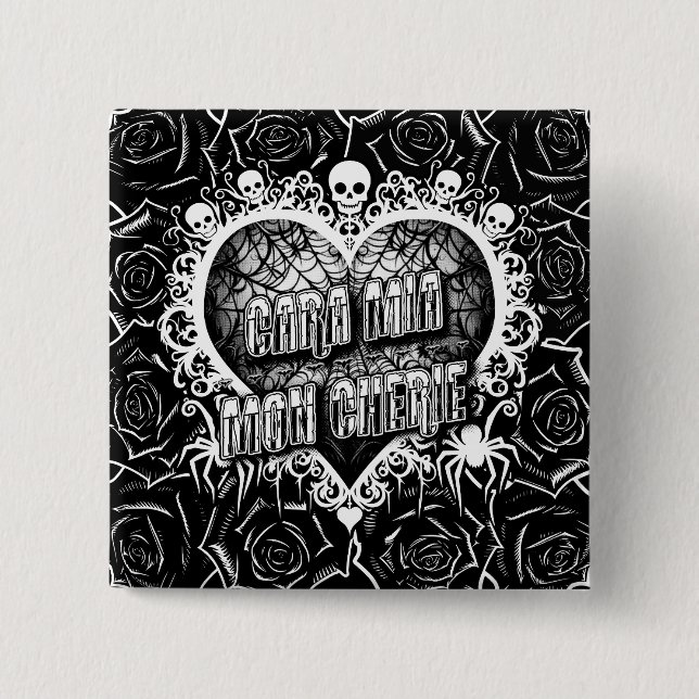 Macaron Carré 5 Cm Cara Mia, Mon Cherie (Devant)