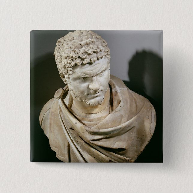 Macaron Carré 5 Cm Caracalla, le marbre romain cuirassed le buste, (Devant)