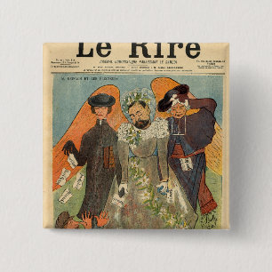 Macaron Carré 5 Cm Caricature de Joseph Reinach
