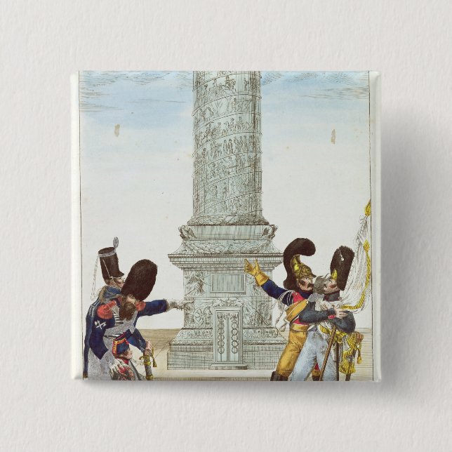 Macaron Carré 5 Cm caricature des soldats chez le Colonne Vendome (Devant)