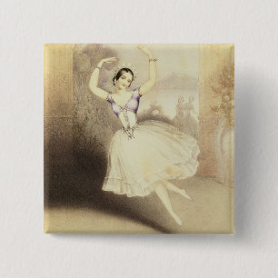 Macaron Carré 5 Cm Carlotta Grisi (1819-99) dans le ballet du Peri