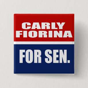 MACARON CARRÉ 5 CM CARLY FIORINA POUR LE SÉNAT