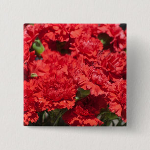 Macaron Carré 5 Cm Carnations rouges