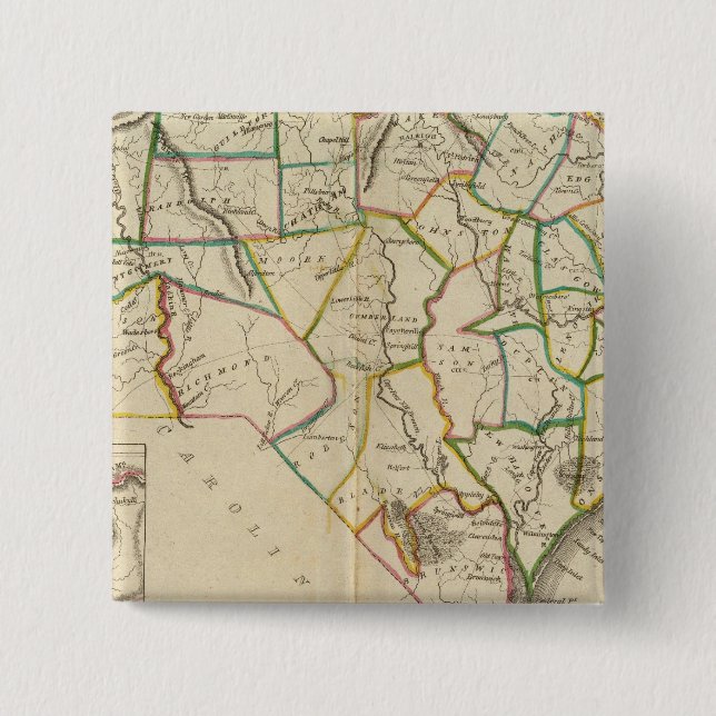 Macaron Carré 5 Cm Caroline du Nord 5 (Devant)