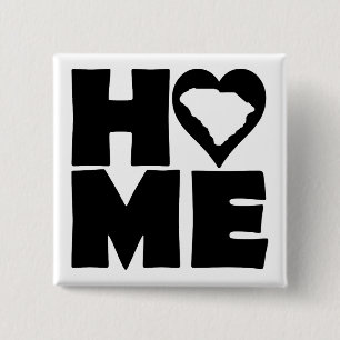 Macaron Carré 5 Cm Caroline du Sud Accueil Heart State Button Pin Bad