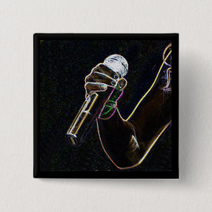 Macaron Carré 5 Cm carré micro de bouton de chanson de chanteur de