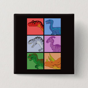 Macaron Carré 5 Cm Carrés dinosaures