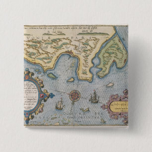 Macaron Carré 5 Cm Carte commerciale de Néerlandais de la mer