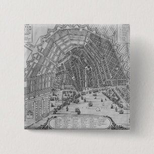 Macaron Carré 5 Cm Carte d'Amsterdam, 1662