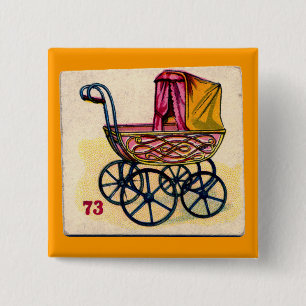 Macaron Carré 5 Cm Carte de jeu Buggy pour bébé vintage