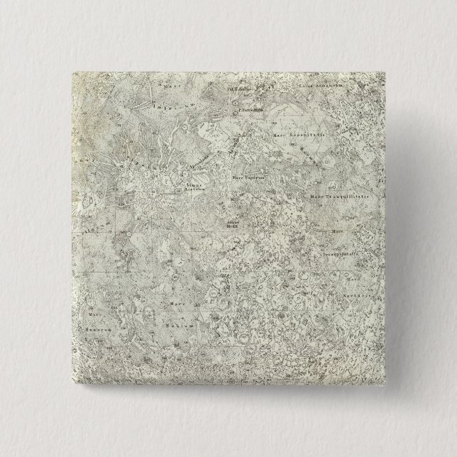 Macaron Carré 5 Cm Carte de la lune (Devant)