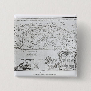 Macaron Carré 5 Cm Carte de la Palestine, d'un Haggadah de pâque