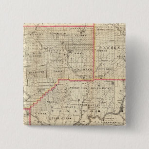 Macaron Carré 5 Cm Carte de la région pétrolière de Pennsylvanie