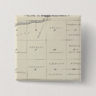 Macaron Carré 5 Cm Carte de la section du comté de Tulare T23S R22E