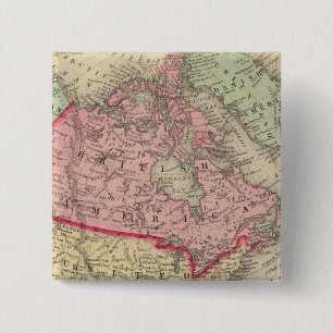 Macaron Carré 5 Cm Carte De L'Amérique Du Nord