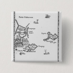 Macaron Carré 5 Cm Carte de Laputa, Balnibari, Luggnagg