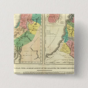 Macaron Carré 5 Cm Carte de l'Atlas du Canada - Israël
