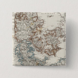 Macaron Carré 5 Cm Carte de l'Atlas du Danemark avec 5 cartes d'entr