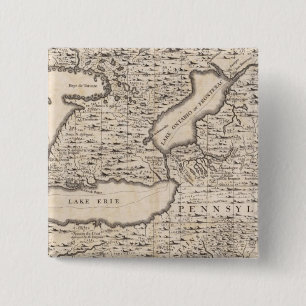 Macaron Carré 5 Cm Carte de l'Empire britannique en Amérique Feuille