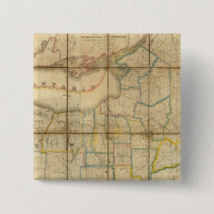 Macaron Carré 5 Cm Carte de l'État de New York