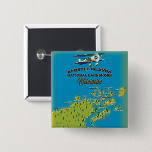 Macaron Carré 5 Cm carte des Apostle Islands National Lakeshore