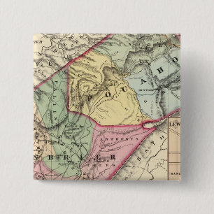 Macaron Carré 5 Cm Carte des comtés de Pocohontas, Greenbrier