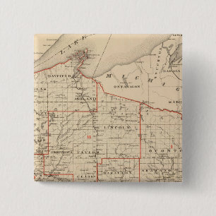 Macaron Carré 5 Cm Carte des districts sénatoriaux du Wisconsin