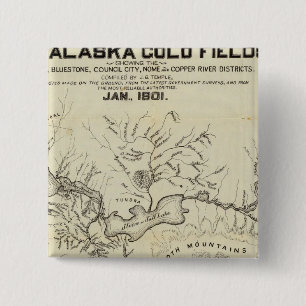 Macaron Carré 5 Cm Carte Des Nouveaux Champs D'Or De L'Alaska