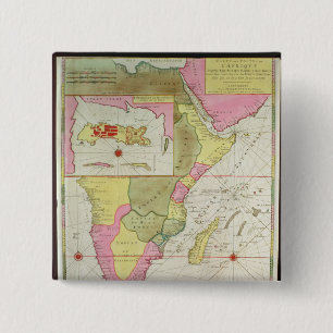 Macaron Carré 5 Cm Carte des pays de l'Afrique