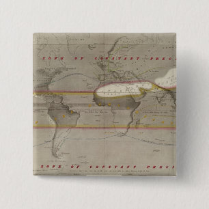 Macaron Carré 5 Cm Carte des pluies hydrographiques