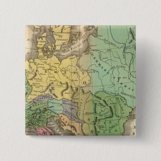 Macaron Carré 5 Cm Carte des provinces de l'Empire romain (Devant)