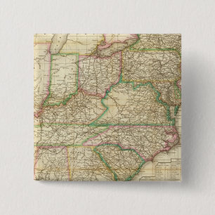 Macaron Carré 5 Cm Carte Des Routes, Des Canaux Et Des Bateaux À Vap