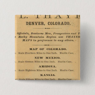 Macaron Carré 5 Cm Carte du Colorado de Thayer
