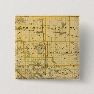 Macaron Carré 5 Cm Carte du comté de Cedar, État de l'Iowa