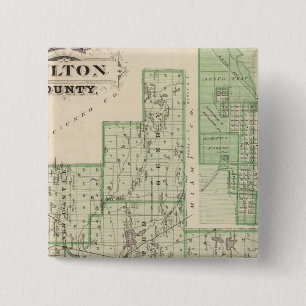 Macaron Carré 5 Cm Carte du comté de Fulton avec Rochester, Fulton C