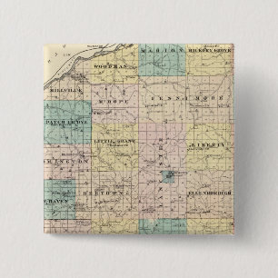 Macaron Carré 5 Cm Carte du comté de Grant et du village de Lancaste