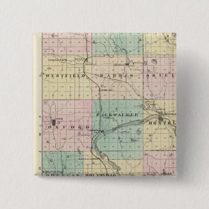 Macaron Carré 5 Cm Carte du comté de Marquette et de Westfield