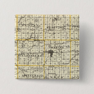 Macaron Carré 5 Cm Carte du comté de Mercer, de Rock Island et de Pl