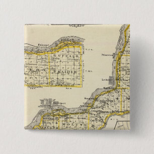 Macaron Carré 5 Cm Carte du comté de Rock Island et de Dixon