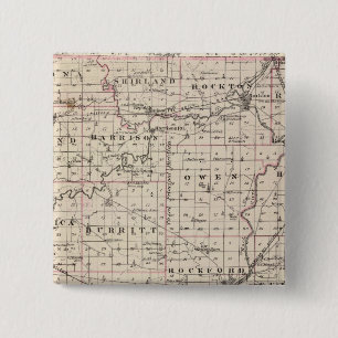 Macaron Carré 5 Cm Carte du comté de Winnebago et du Belvidere