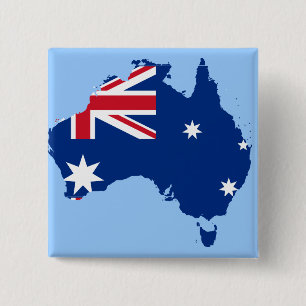Macaron Carré 5 Cm carte du drapeau australien