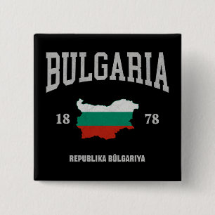 Macaron Carré 5 Cm Carte du drapeau de la Bulgarie