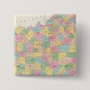 Macaron Carré 5 Cm Carte du Kentucky et du Tennessee