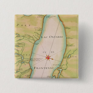 Macaron Carré 5 Cm Carte du lac Ontario
