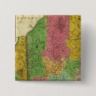 Macaron Carré 5 Cm Carte du Maine, du New Hampshire et du Vermont