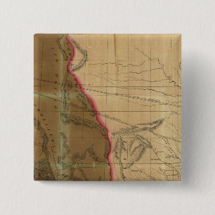 Macaron Carré 5 Cm Carte du Mexique montrant le siège de la guerre