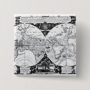 Macaron Carré 5 Cm Carte du monde