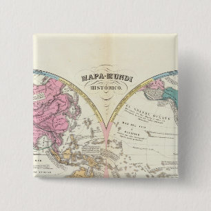 Macaron Carré 5 Cm Carte du monde historique 3